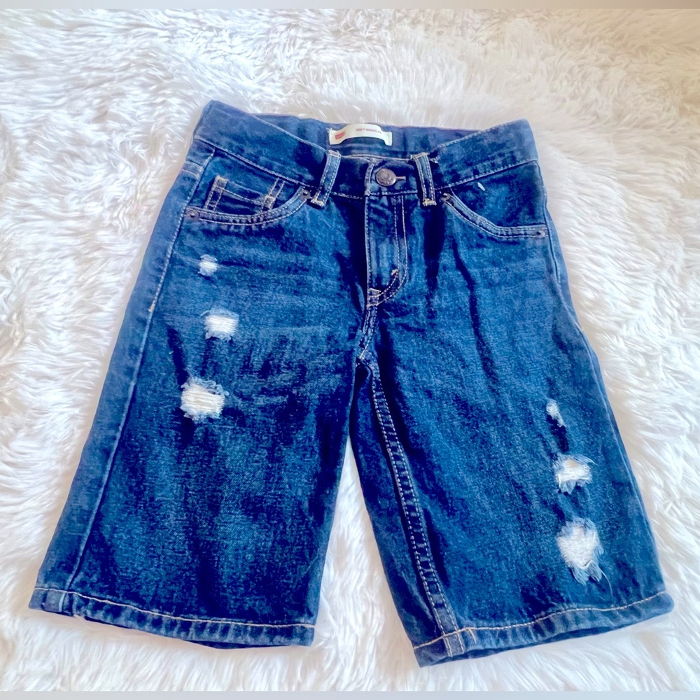 Boys 7 Levi’s Dark Blue Wash Shorts Children’s Adjustable Waist Kids